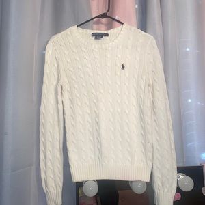 White Polo Knit Sweater